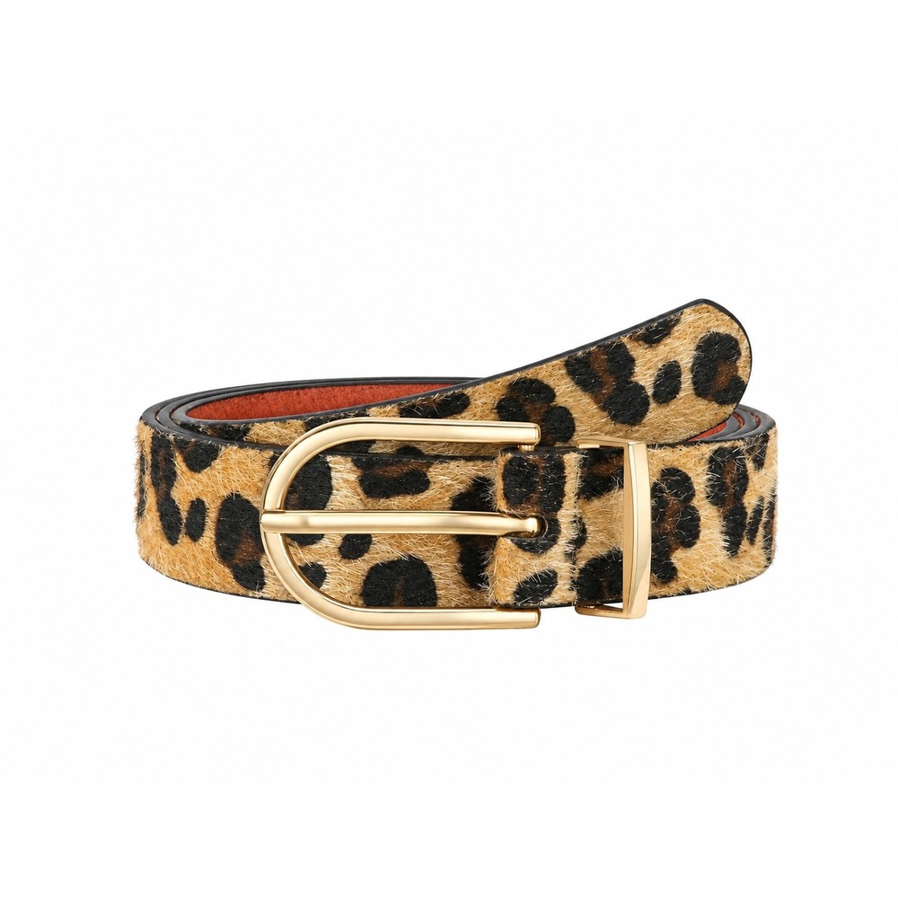 MSRP $19 VONMELLI Women's Leopard Belt for Jean Pant Fashion Gold Buckle Ladies